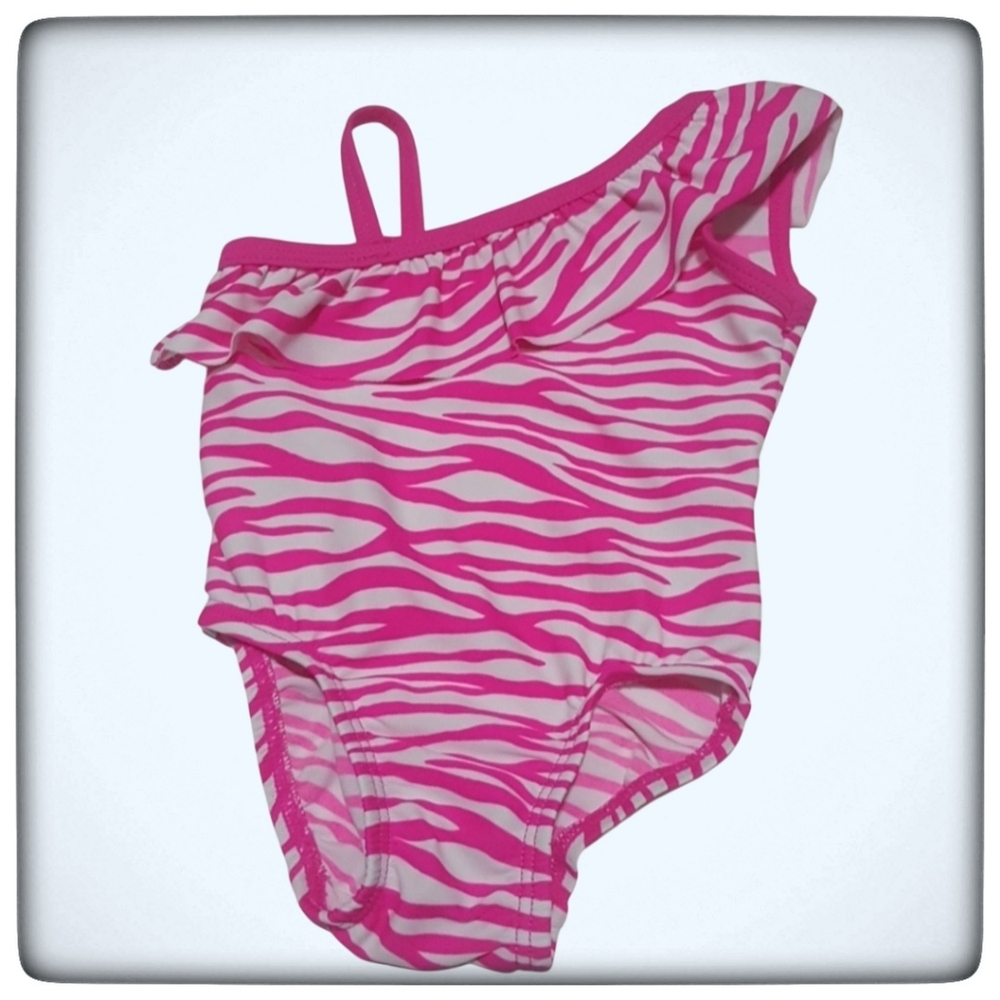 The Children's Place Pink Zebra Print Kids Swimwear-Size 9-12M